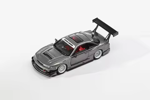 MORTAL 1:64 Silvia S14 GT-Spec LV1JSEIJI Ookawara Pink / Grey Diecast Model Car