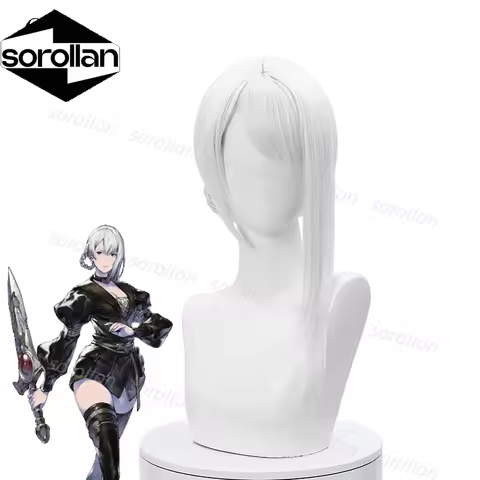 Game NieR Kaine Cosplay Wig NieR Reincarnation Kaine Cosplay Wig Women Headwear 30cm White Synthetic