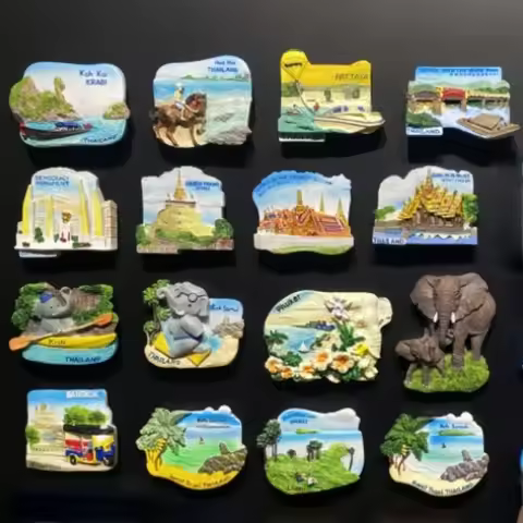 Thailand Souvenirs Koh Samui Golden Mount Temple Fridge Magnets Koh Kai Krabi Wat Phra Kaew Fridge S