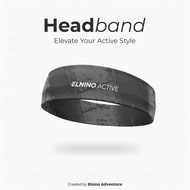 Elnino Headband Active Sport Quick Dry Stretch Unisex Men Wanita - Slash Grey