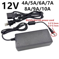 12V universal AC DC power adapter 12V 4A 5A 6A 7A 8A 9A 10A Power Supply 12 v Adaptor LED Driver 12 volt Switch adaptado