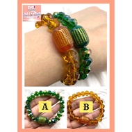 Sutra with Citrine /Green Sparkling Swarovski Lucky Charm Bracelet