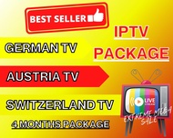 IPTV Package 4 Months รับชมทีวีออนไลน์ GERMAN SWITZERLAND AUSTRIA TV ภาพยนตร์ ซีรี่ย์ ข่าว กีฬา และอ