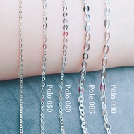 Silver 925 Necklacet "Simple Flat Cable Chain Plain" 925銀項鏈 (Rantai Leher Perak 925) 閃o鏈(Rantai POLO