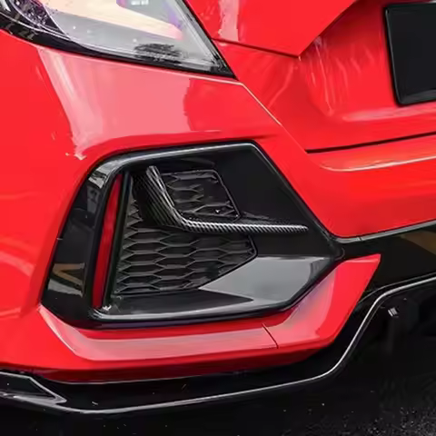 DT08 Carbon Fiber Front & Rear Fog Light Trims for Honda Civic Hatchback 2020 2021
