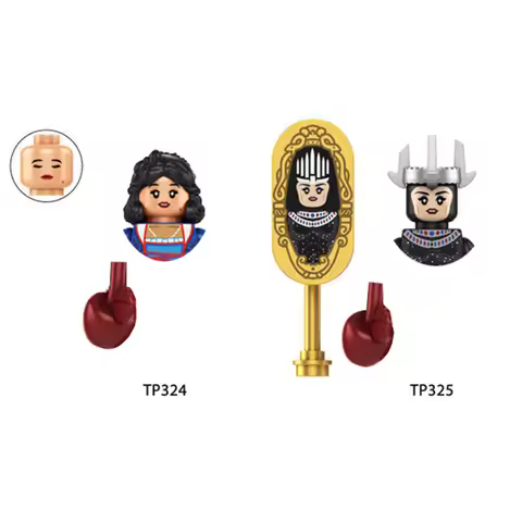 Disney Princess Snow White Mini Building Bricks Figures, 7 Dwarfs Assembly Toys, Collectible Gift Se