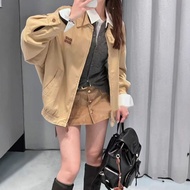 H46V MIUMIU Lapel Letter Loose Jacket Jacket Fashion Single Product Men Women Men Jacket