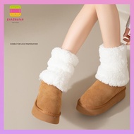 DIACHAVN Plush Fluffy Boots Cover, Y2K Thickened Boots Socks, Warm Coral Velvet Pile Socks