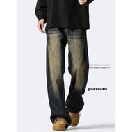 baggy jeans men y2k y2k jeans loose jeans men Spring Autumn Retro Distressed Ruffian Handsome Americ