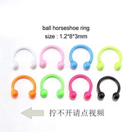 Stainless Steel Painted C-Ring Horseshoe Ring Lip Ring Fluorescent Color High-value Set ins Niche 8 