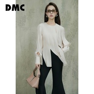 DMC Women's Beige Long Sleeves Woven Blouse (Beige Long Sleeves Woven Blouse)