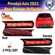 Perodua Axia 2023 New Rear Bumper Reflector Light Signal Brake Welcome Lamp Baru Smoke Red DIY Skirt