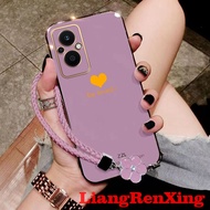 Casing OPPO Reno 7Z 5G RENO 7 Z 5G Reno7 Z 5g phone case Softcase Electroplated silicone shockproof Protector  Cover new design with Lanyard for girls DDAXSS01