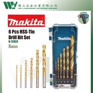 MAKITA 6 Pcs HSS-TIN Metal Drill Bit Set Straight Shank D-72833/ hss drill bit set / mata drill besi mata korek besi