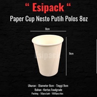 Nesto White Paper Cup POLOS 8oz, Paper Cup (1000pcs)