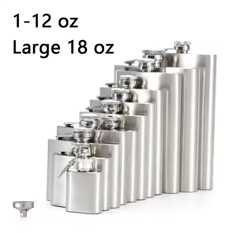 1-12 Oz Stainless Steel Hip Flask with Funnel Pocket Hip Flask Alcohol Whiskey Hip Flask Screw Cap P