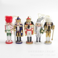 In-stock Wooden Doll Pendant Cross-border12CM5ft5"Five-piece Set of Clips Christmas Tree Ornaments W