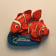 【Shipment Within 24 Hours‌】 Indonesia Jakarta Aquarium Souvenir 3d Clownfish Decor Magnetic Fridge M