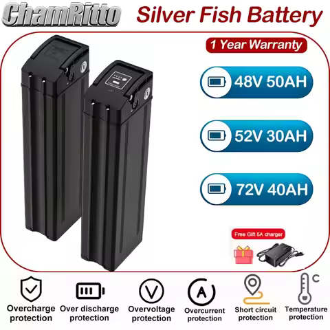48v 30ah Silver Fish EBike Lithium Battery 52 Volt 45ah Batterie Vélo 36v 13Ah Duotts S26 Battery 60