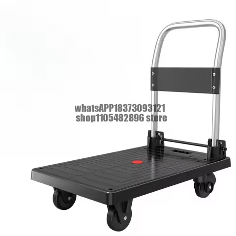 Fence Flatbed Trolley Folding Pull Cargo Handling Express Supermarket Factory Home Office Portable T