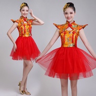 2018 New Waist Drum Team Clothing Yangge Performance Ethnic Dance Mens Womens Adult Drum Dancing Tra