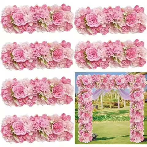 Artificial Rose Flower Panel For Wedding Decor Party Bridal Shower Decor Fake Silk Roses Arc Floral