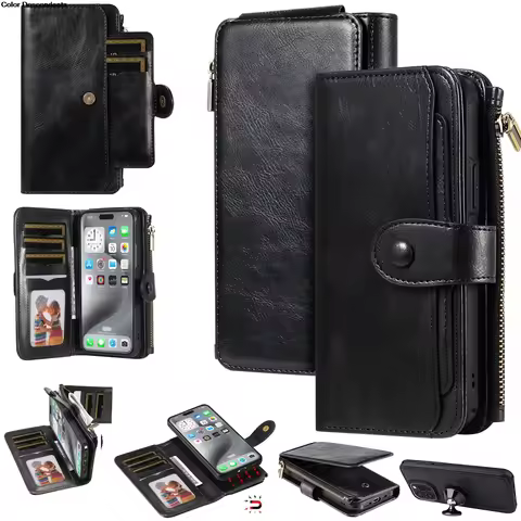 Luxury 2 in 1 Detachable Retro Leather Case for Galaxy S24 Ultra S23 S22 S21 S20 S10 5G S10E S9 S8 P