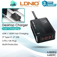 LDNIO A4808Q 65W Desktop Charger Adapter 100W Fast Charging Charger Adaptor Laptop Charger Station L