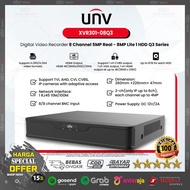 UNIVIEW XVR301-08Q3 DVR 8 Channel 5MP Real - 8MP Lite 1 HDD Q3 Series XVR CCTV 