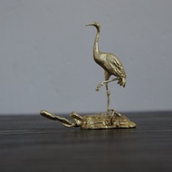 【溪山】黃銅仙鶴香插香座微景觀