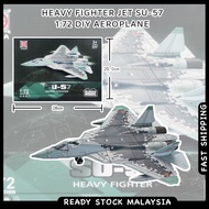 Heavy Fighter Jet SU-57 1:72 DIY Aeroplane Plane Airplane Aircraft Military Blocks Model Collection 