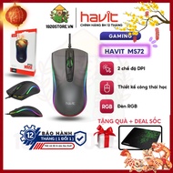[Express Delivery] HAVIT MS72 Wired Mouse Sensitivity Up To 1200 DPI, With RGB LED - Genuine