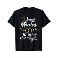 Just Married 25 Years Ago 25th Wedding Anniversary Gift Unisex T-Shirt