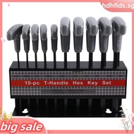 10PCS Imperial Hex Key T-Handle Set 3/32"-3/8" T-Handle Allen Wrench Set with Storage Rack for Autom