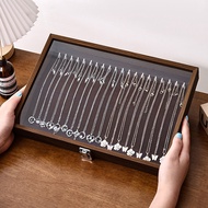 Walnut Color Hundred Rings Necklace Jewelry Storage Box Earrings Earrings Jewelry Box Stall Anti-dus