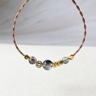 穩定豐收‧能量守繩|日本不鏽鋼鋼線編織手鍊|粗黑髮晶手鍊 A52