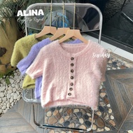 [ sundaydaily ] ALINA KNIT TOP | Knit Top premiumWanita | Soft fur top