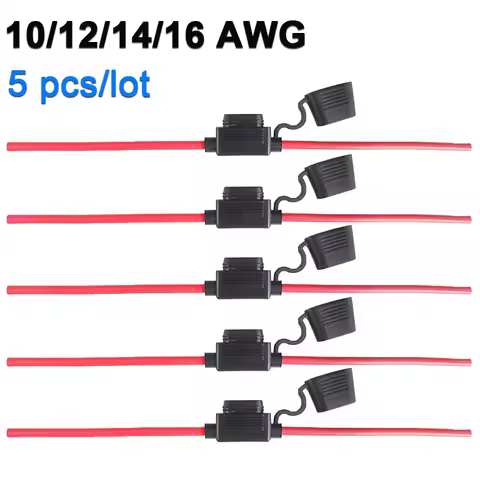 5pcs10A 20A 30A 50A fuse Power Socket Waterproof Mini Small Medium Auto Fuse Holder 16/14/12/10AWG C
