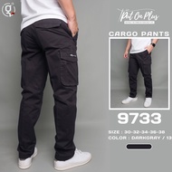 ⚡GW⚡9733 กางเกงขายาว คาร์โก้ กระเป๋ากล่อง ผู้ชาย ผ้าคอตต้อน สีพื้น ยาว 41.5-42 นิ้ว ไซส์ 30-38