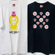 BAPE A BATHING APE LOGO BABY MILO 猴子 帽子竹蜻蜓 經典 短袖 休閒 短T 男版 白黃配色 L號 / BAPE A BATHING APE LOGO BABY MIL