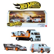 Hot Wheels Premium Diorama Set Le Mans Race Gulf Fleet Street 1997 McLaren F1 Ford GT-40 Ford Transi