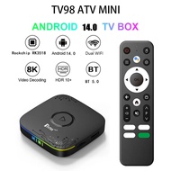 TV98 ATV mini TV Box HD 8K 4K Android 14 Dual WiFi 4G 5G Set Top Box Rockchip RK3518 Voice Remote Sm
