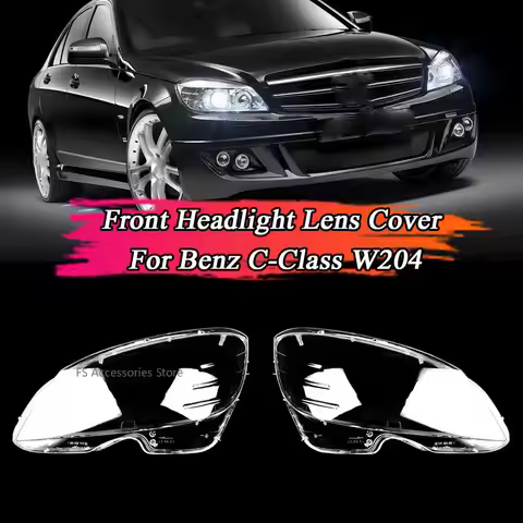 2x Headlight Shell Transparent Lampshade Cover Headlamp Glass For Mercedes-Benz C Class W204 2008-20