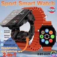 GT8 2 in 1 Smart Watch With Earbuds Smartwatch TWS Bluetooth Earphone HeartRate Blood Pressure Monit