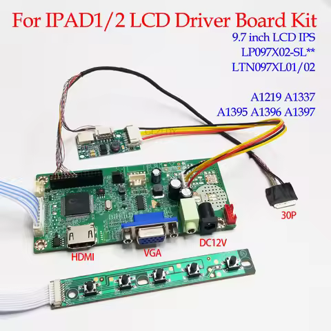 For LP097X02 Screen Driver Board IPAD1 IPAD2 LCD Control Motherboard LTN097X02 9.7inch IPS LCD Scree