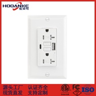 110V 20A American Standard USB+GFCI Leakage Protection Socket, 5V 4.8A Type C+USB Socket