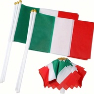 10pcs Italy Flag Hand Held Italian Mini Small Stick Flags For Party Classroom Garden Festival Clubs