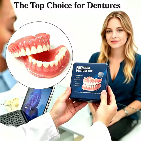 Reusable Adaptable Fit Dentures, Natural White False Teeth Set, Snap‑on Smile Veneers for Men & Wome