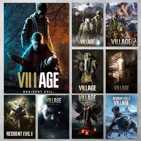 Resident-Evil 8 Village Hot Video Game Whitepaper Poster High Quality Print Waterproof Wall Art Stic