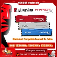 Kingston หน่วยความจำ DDR3 HyperX FURY 4GB 8GB 1333Mhz 1600Mhz 1866Mhz 240Pin DIMM 1.5V เดสก์ท็อปพีซี